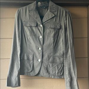 Theory Women's Linen Brown Blazer 4